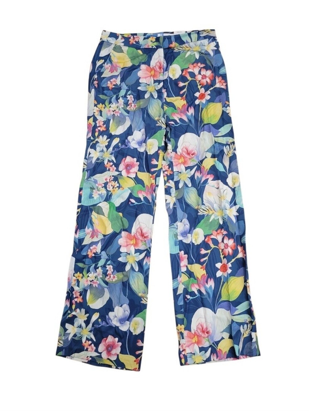 J. McLaughlin Broderick Tropical Floral Wide Leg Casual Pant Size 8- Tencel NEW